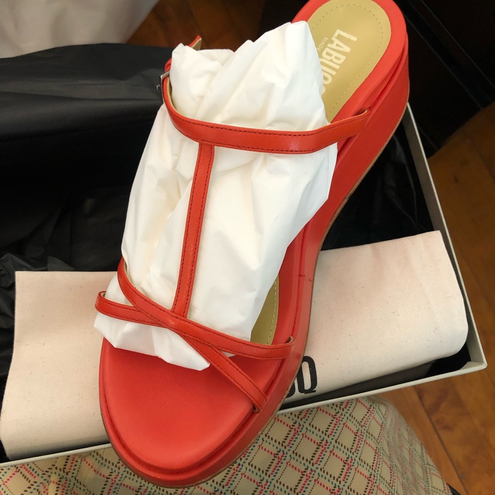 Labucq Page Tangerine Napa Sandals